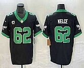 Men's Philadelphia Eagles #62 Jason Kelce Black C Patch 2023 FUSE Vapor Limited Throwback Stitched Jersey,baseball caps,new era cap wholesale,wholesale hats